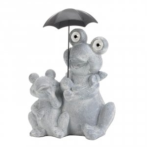 Summerfield 10019103 Frogs With Umbrella Solar Garden Light