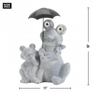 Summerfield 10019103 Frogs With Umbrella Solar Garden Light