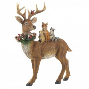 Christmas 10018999 Woodland Animals Reindeer Figurine - Standing