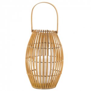 Accent 10018928 Bamboo Slat Candle Lantern - 19.5 Inches