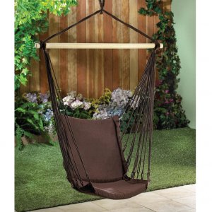 Accent 10015978 Dark Brown Recycled Cotton Garden Swing Chair