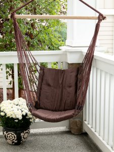 Accent 10015978 Dark Brown Recycled Cotton Garden Swing Chair