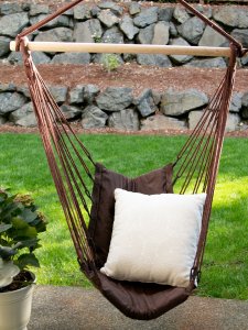 Accent 10015978 Dark Brown Recycled Cotton Garden Swing Chair