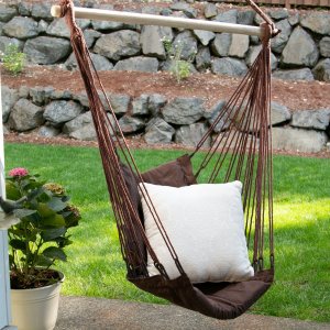 Accent 10015978 Dark Brown Recycled Cotton Garden Swing Chair