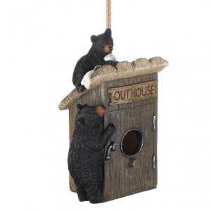 Songbird 10018985 Outhouse Bird House With Black Bears