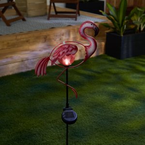 Summerfield 10019116 Pink Flamingo Solar Garden Stake