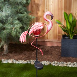 Summerfield 10019116 Pink Flamingo Solar Garden Stake