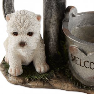 Summerfield 10019085 Terrier Puppy With Birds Solar Garden Light With 