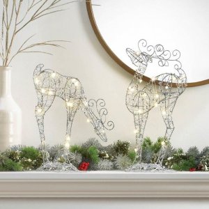 Christmas 10018957 Light-up Looking Up Reindeer Decor - 17 Inches