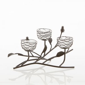 Gallery 10019126 Birds And Branches Triple Nest Tealight Candle Holder