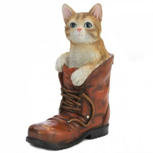 Accent 10018722 Cat In A Boot Garden Figurine