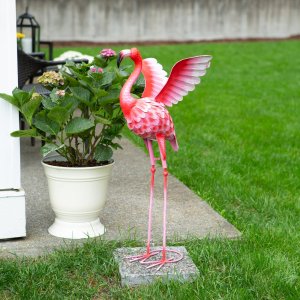 Summerfield 10019120 Flying Flamingo Metal Garden Decor Head Up - 27.5