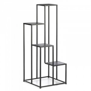 Summerfield 10018795 Four-tier Modern Black Metal Plant Stand Or Displ