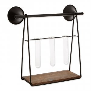 Accent 10019018 Industrial Look Wall-shelf With Test Tube Vases