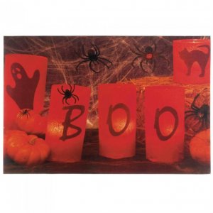 Accent 10017688 Light-up Boo Canvas Halloween Art