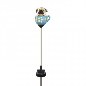 Summerfield 10019111 Solar Lighted Garden Stake - Dog In A Tea Cup