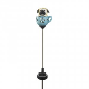 Summerfield 10019111 Solar Lighted Garden Stake - Dog In A Tea Cup