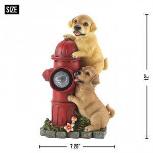 Summerfield 10018961 Fire Hydrant And Puppies Solar Garden Light