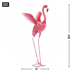 Summerfield 10019122 Flying Flamingo Metal Garden Decor - 37.5 Inches