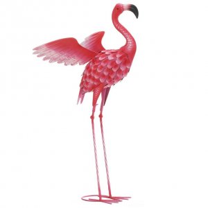 Summerfield 10019123 Flying Flamingo Metal Garden Decor - 34 Inches