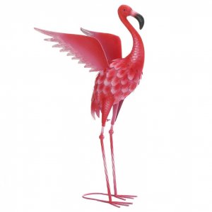 Summerfield 10019119 Flying Flamingo Metal Garden Decor - 27.5 Inches