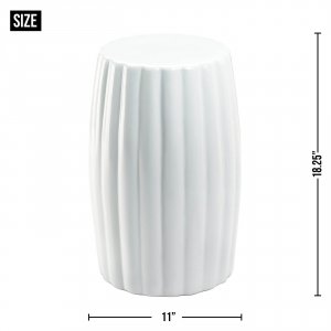 Accent 10019078 Glossy White Ceramic Stool