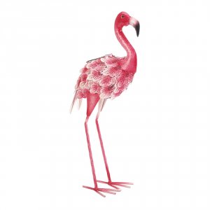 Summerfield 10019121 Solar Light-up Pink And White Metal Flamingo Gard