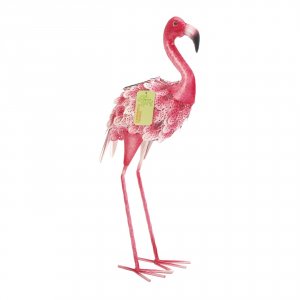 Summerfield 10019121 Solar Light-up Pink And White Metal Flamingo Gard