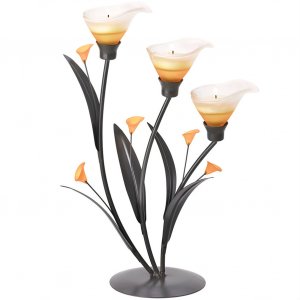 Gallery 10018947 Amber Lilies Tealight Holder 10038947