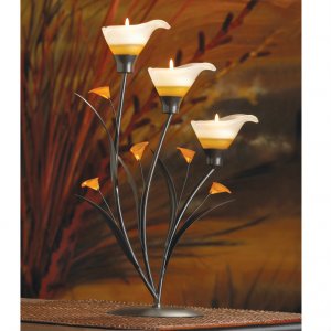 Gallery 10018947 Amber Lilies Tealight Holder 10038947