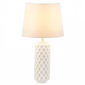 Accent 10018918 White Cylinder Honeycomb Table Lamp