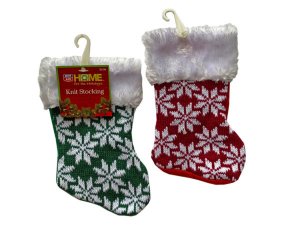 Bulk HR464 Christmas Mini Plush Stockings Snowflake Theme