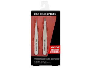 Bulk HC540 Body Prescriptions Men039;s Care 2 Piece Steel Tweezer Kit