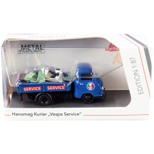 Schuco 452661400 Hanomag Kurier Transporter Vespa Service Blue With 2 