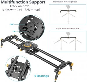 Neewer 10089448 Carbon Fiber Camera Track Slider Video Stabilizer Rail