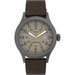 Timex TW4B23100JV Expeditionreg; Scouttrade; - Khaki Dial - Brown Leat