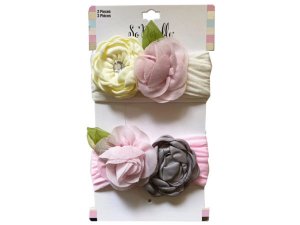 Bulk KA870 Multi-color 2 Piece Rose Style Headbands