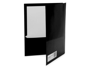 Bulk CI123 10-pack Glossy Twin Pocket Folder W Prongs, Black