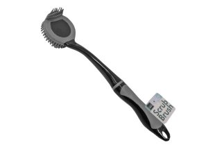 Bulk HL394 11quot; Dual-sided Scrub Brush With Ergonomic Rubber Handle