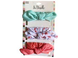 Bulk KA854 Multi-color 3 Knit Bow Headwraps