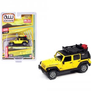 Autoworld CP7752 2018 Jeep Wrangler Rubicon Unlimited 4x4 Yellow And B