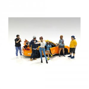 American 76277-76278-76279-76280-76281-76282 Car Meet 1 6 Piece Figuri