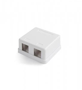 Hyperline HY-SBB1-2-WH Surface Mount Box; Double; White