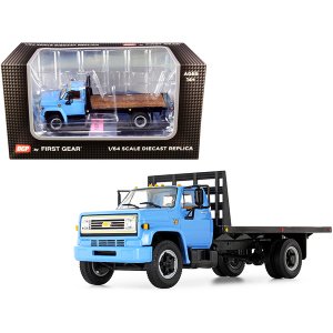 First 60-0915 Chevrolet C65 Flatbed Truck Light Blue 164 Diecast Model