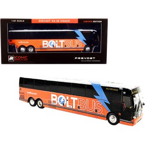 Iconic 87-0276 Prevost X3-45 Coach Bus Bolt For A Buck Orange And Whit