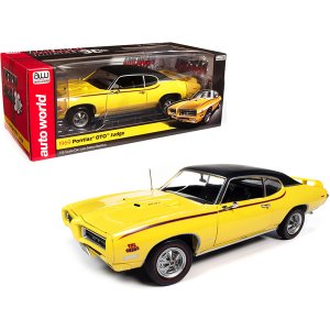 Autoworld AMM1252 1969 Pontiac Gto Judge Goldenrod Yellow With Vinyl B