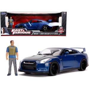 Jada 31142 2009 Nissan Gt-r (r35) Blue Metallic And Carbon With Lights