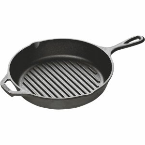 Lodge L8GP3 Lodge  10.25 Inch Round Cast Iron Grill Pan