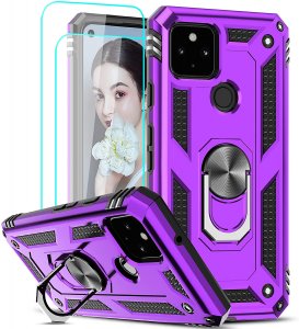 Leyi B08G8CLY96 Google Pixel 5 Case  2020  With [2 Pack] Tempered Glas