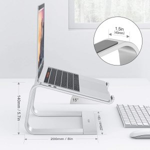 Omoton TM-L2-SILVER-US Laptop Stand, Detachable Laptop Mount, Aluminum